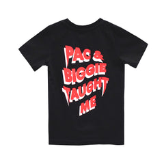 PAC AND BIGGIE TAUGHT ME BOYS SMALL PRINT TEE